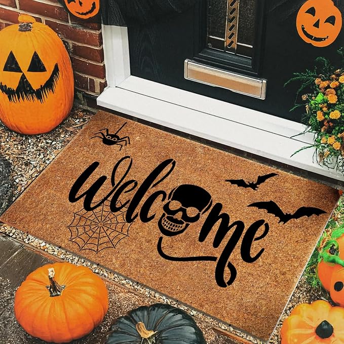 Halloween Stencils for Door Mats Welcome Skeleton Doormat Stencils Boo Spooky - Image 4