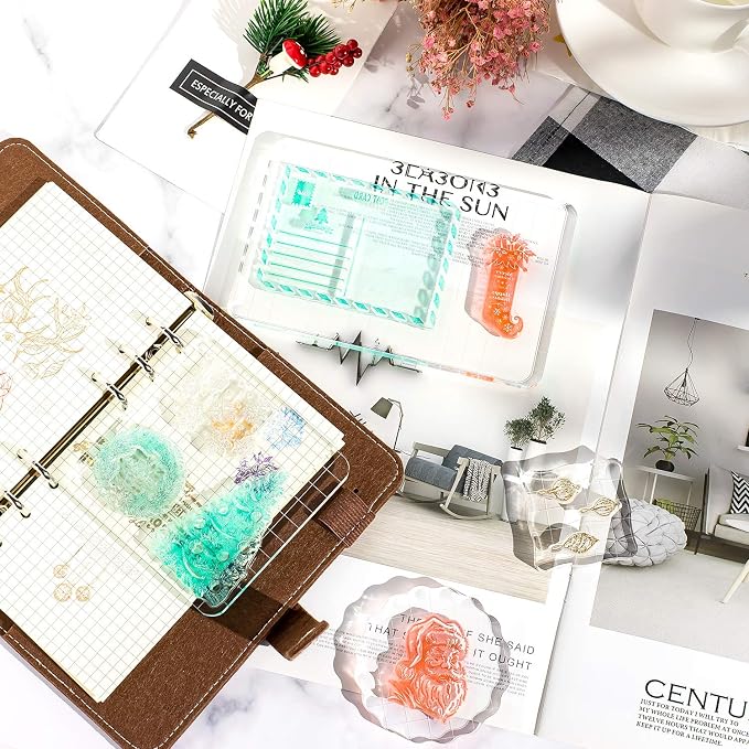 Whaline Large Acrylic Stamp Block Clear Stamping Tools Set - Image 5