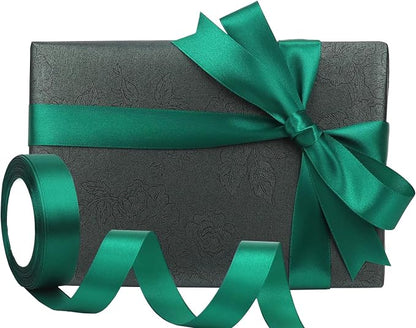 Dark green Solid Satin Ribbon 1 Inch 25 Yards Solid Polyester Fabric Ribbon - Image 5
