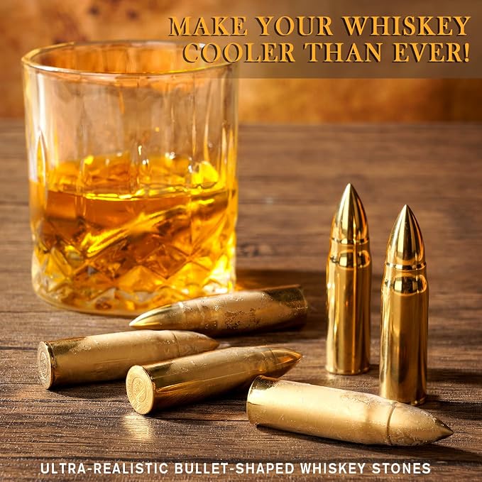 Oaksea for Him - Stainless Steel Engraved Whiskey Stones Glasses Set, Birthday - Image 4