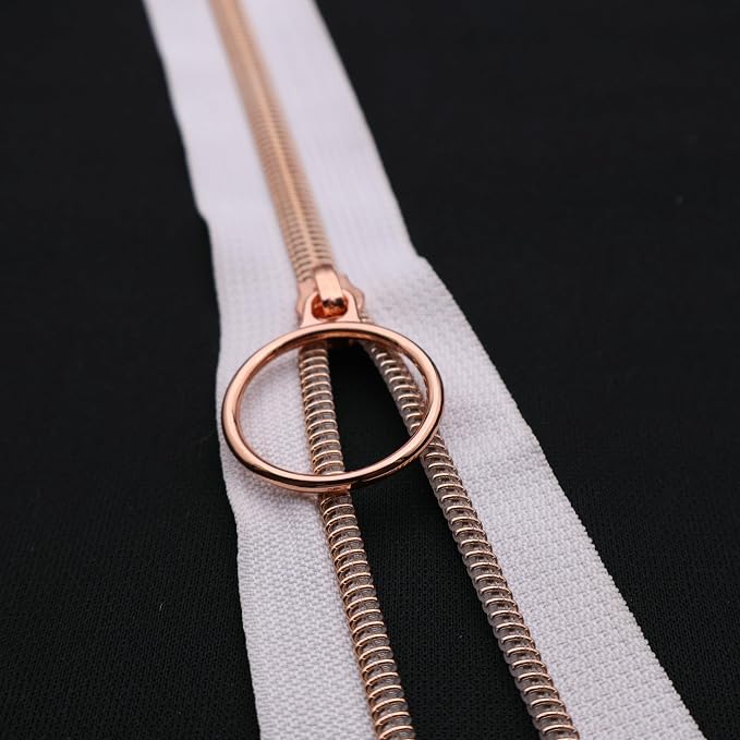 Leekayer #5 Rose Gold Metallic Teeth Nylon Coil Zippers by The Yard Bulk 10 - Image 4