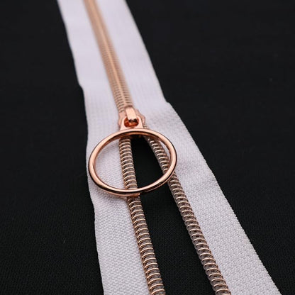 Leekayer #5 Rose Gold Metallic Teeth Nylon Coil Zippers by The Yard Bulk 10 - Image 4