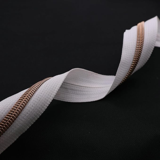 Leekayer #5 Rose Gold Metallic Teeth Nylon Coil Zippers by The Yard Bulk 10 - Image 5