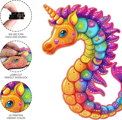 Wooden Puzzles for Adult and Kids, 100 Pieces Ocean Puzzle, Unique Shaped - Image 2