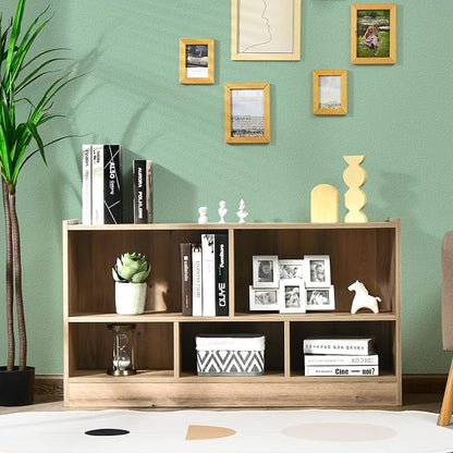 Tangkula 5 Cube Bookcase, 2 Tier Wooden Storage Open Bookshelf, Kid's Playroom - Image 2
