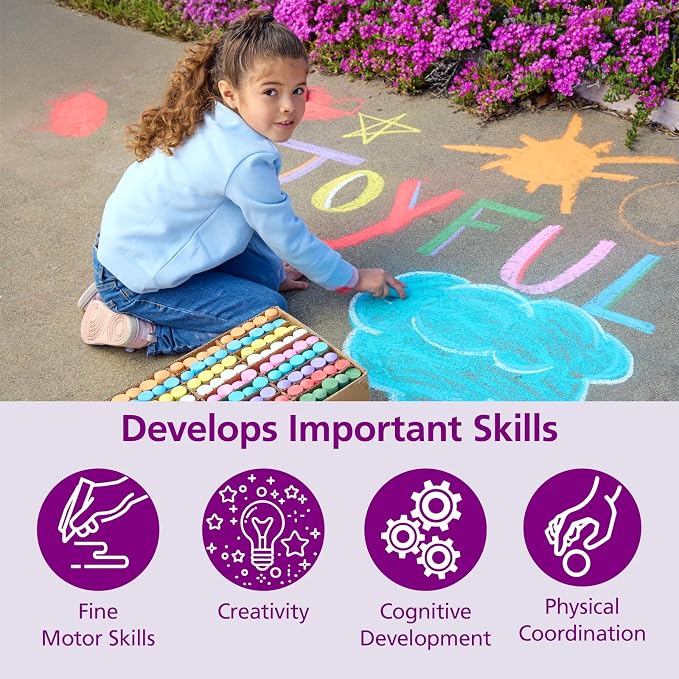 Colorations sidewalk chalk classroom pack, Outdoor Play, Screen-free, Creativity - Image 4