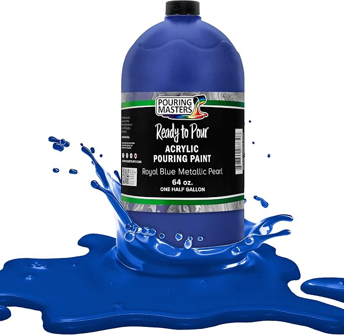 Pouring Masters Royal Blue Metallic Pearl Ready to Pour Acrylic Pouring Paint by USArtSupply
