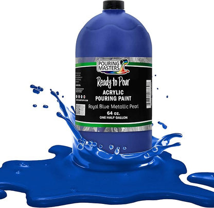 Pouring Masters Royal Blue Metallic Pearl Ready to Pour Acrylic Pouring Paint by USArtSupply