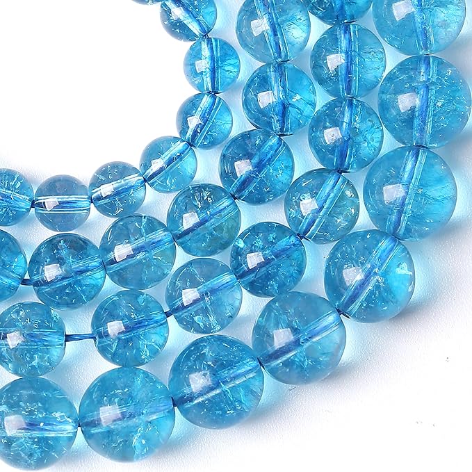 8MM Blue Crystal Quartz Beads Natural Gemstone Round Loose Stone Beads - Image 2