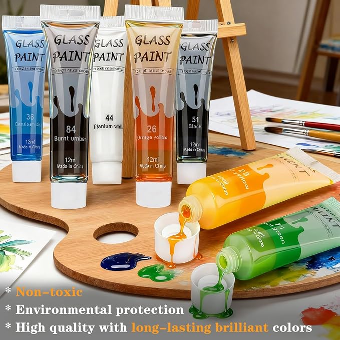 Magicdo Glass Paint Stained Transparent Glass Window Paint Set Great - Image 4