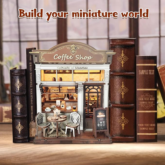 DIY Miniature House Kit, Coffee Shop Book Nook Kit, Mini Building Kit, - Image 2