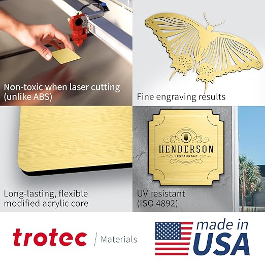 Trotec | Metallic Looking Acrylic Sheet | 12"x24"x1/16, Name Plate | USA Made - Image 3