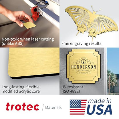 Trotec | Metallic Looking Acrylic Sheet | 12"x24"x1/16, Name Plate | USA Made - Image 3