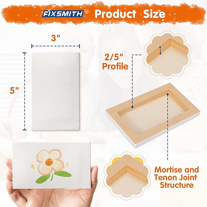 FIXSMITH Mini Stretched Canvas for Painting - Image 2