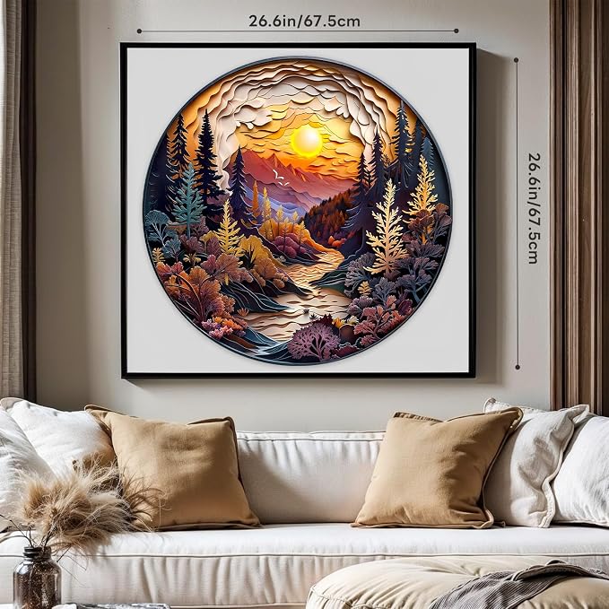 masseruon Round Puzzles for Adults 1000 Pieces-Naturelish Puzzle-26.6x26.6in - Image 4