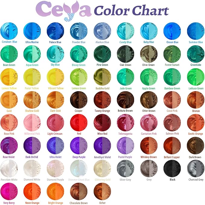 Ceya Mica Powder, 5.3oz/ 150g Black Pearlescent Effect Colorant Pigment Powder - Image 3