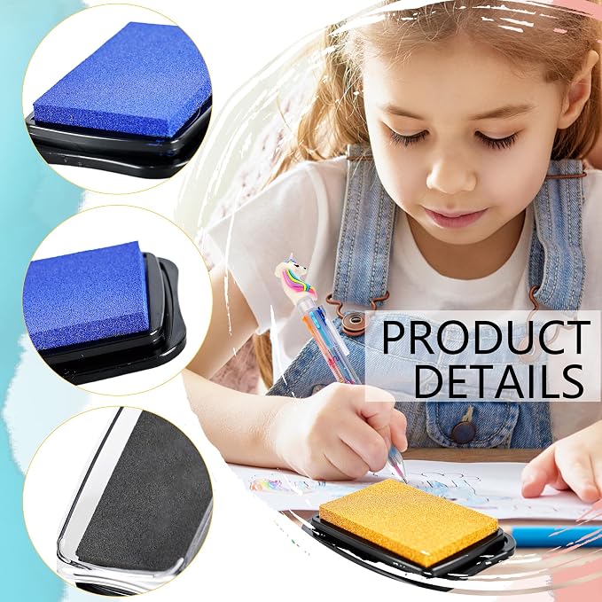 20 Pcs Large Finger Ink Pads for Kids Multicolor Washable Craft Ink Stamp Pads - Image 3