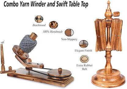 Handcrafted Wooden Yarn Ball Winder and Tabletop Swift - Image 2
