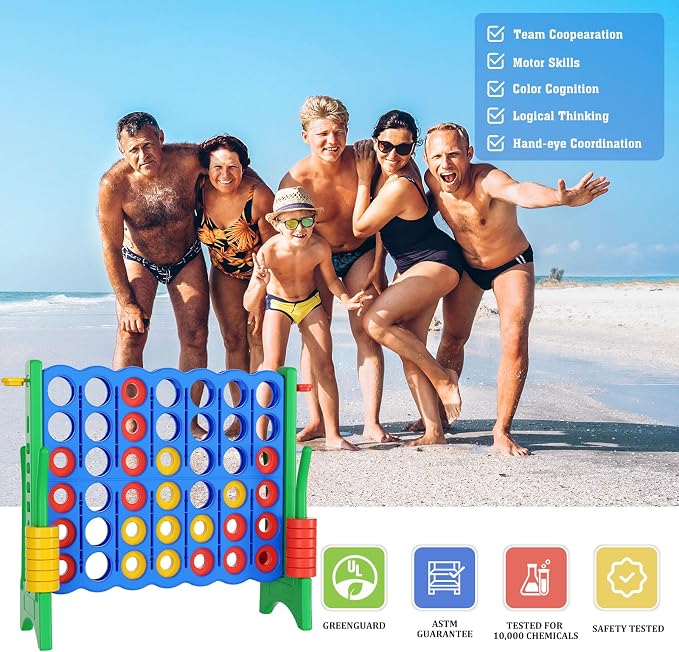 Jumbo 4 in a Row Game Set, 4FT Giant Game Set - Image 4