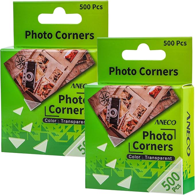 Aneco 2 Pack Transparent Photo Corners Clear Picture Mounting Corner Stickers by Aneco