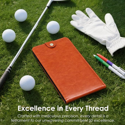 Magnetic Golf Scorecard Holder All-in-One, High-End Leather Golf Yardage Book - Image 9