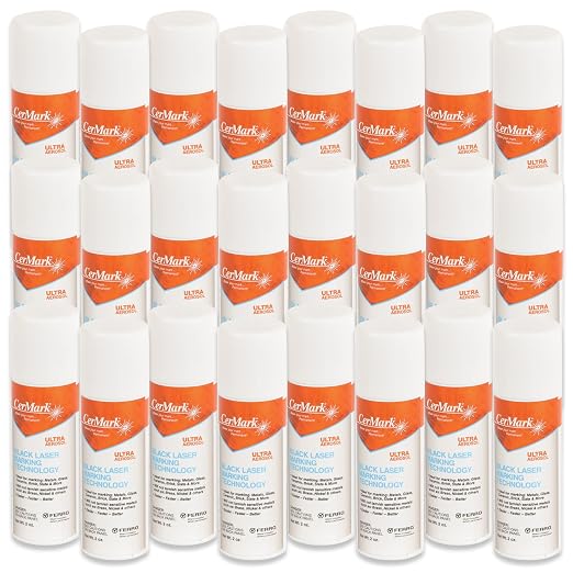 Cermark Ultra Aerosol Spray for Black Laser Marking. Great for Stainless by JohnsonPlasticsPlus