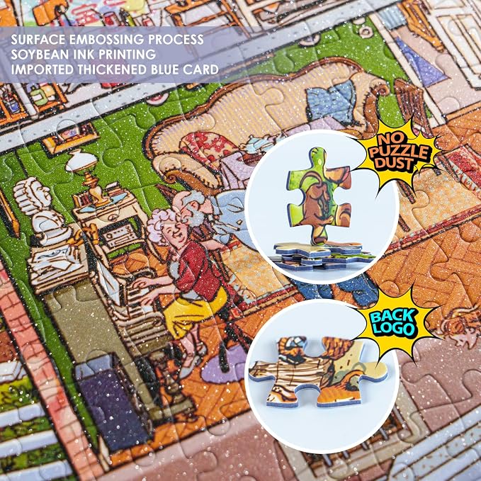 MOMIBOOK Puzzles for Adults 1000 Piece Jigsaw Puzzles of Wonderful! A Big Family - Image 4