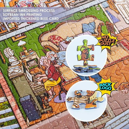 MOMIBOOK Puzzles for Adults 1000 Piece Jigsaw Puzzles of Wonderful! A Big Family - Image 4