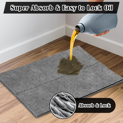 80 Pcs Oil Absorbent Pads, 9.8×13 Inch High Absorbency Absorbent Mats, Water - Image 3