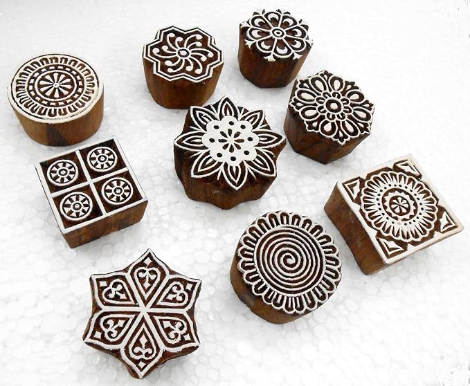 Handcarved Wooden Block Printing Stamps - Image 3