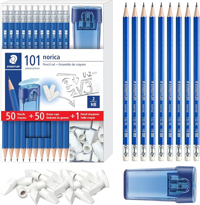STAEDTLER Norica Pencil Set: 50 Pre-sharpened #2 HB Pencils by Staedtler