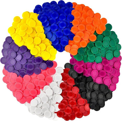Coopay 4000 Pieces 10 Colors Plastic Poker Chips, 1 Inch Bingo Chips Bulk by Coopay