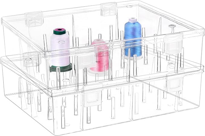 New brothread Pack of 2 Tall and Clear Storage Box/Organizer by Newbrothread