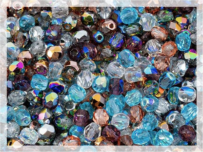 1.76oz Faceted Fire Polished Round Glass Beads 4mm, Czech Republic Bohemian - Image 3