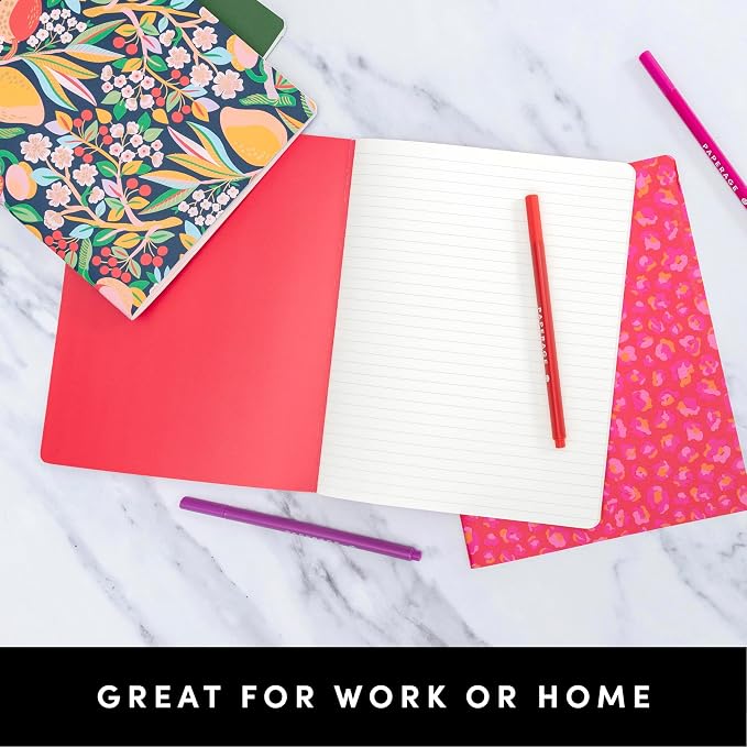 PAPERAGE Soft Cover Lined Journal Notebook, 2 Pack, 100 Pages, Large 7.5 inches - Image 6