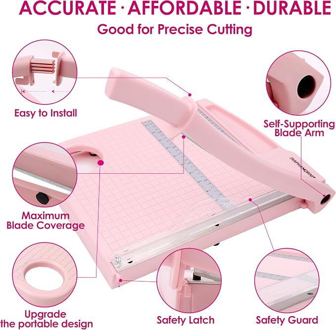 12" Guillotine Paper Cutter, Paper Trimmer Accurate Cutting - Image 3