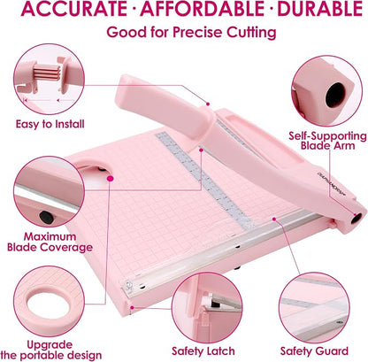 12" Guillotine Paper Cutter, Paper Trimmer Accurate Cutting - Image 3