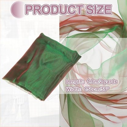 MECCANIXITY Iridescent Sheer Organza Fabric, 2 Yards x 59 Inches Solid - Image 2