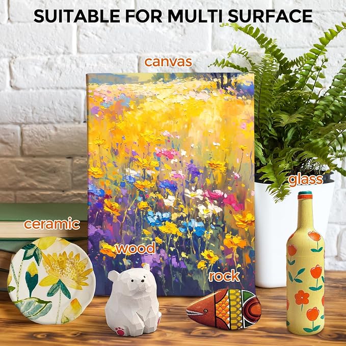25 Colors Large Acrylic Paint Set, Bulk Acrylic Paint Non-Toxic Art Painting - Image 7