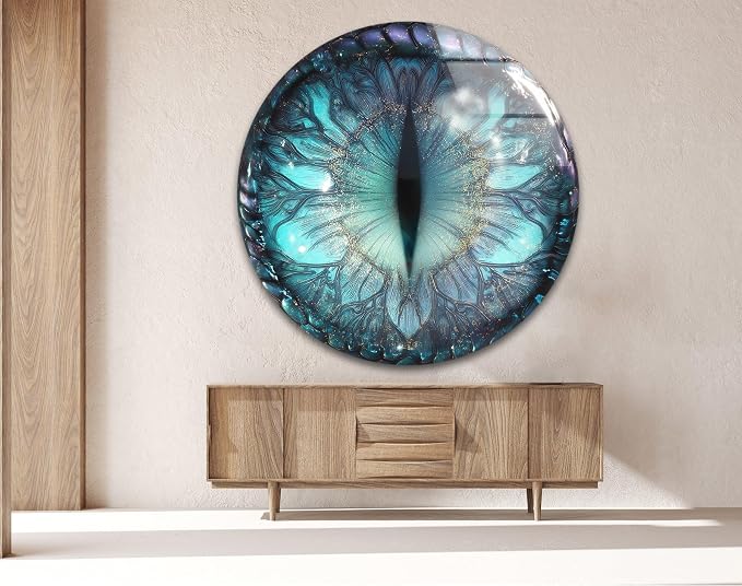 My Photostation.com 20'' Diameter Mystical Dragon Eye Round Glass Wall Art - Image 3