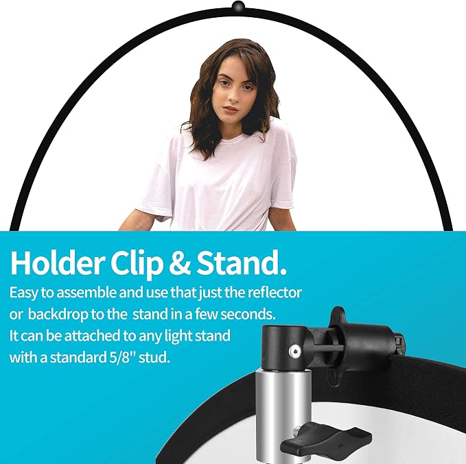 EMART 8.5FT Photography Green Screen Background Reflector Disc Holder Clip - Image 2