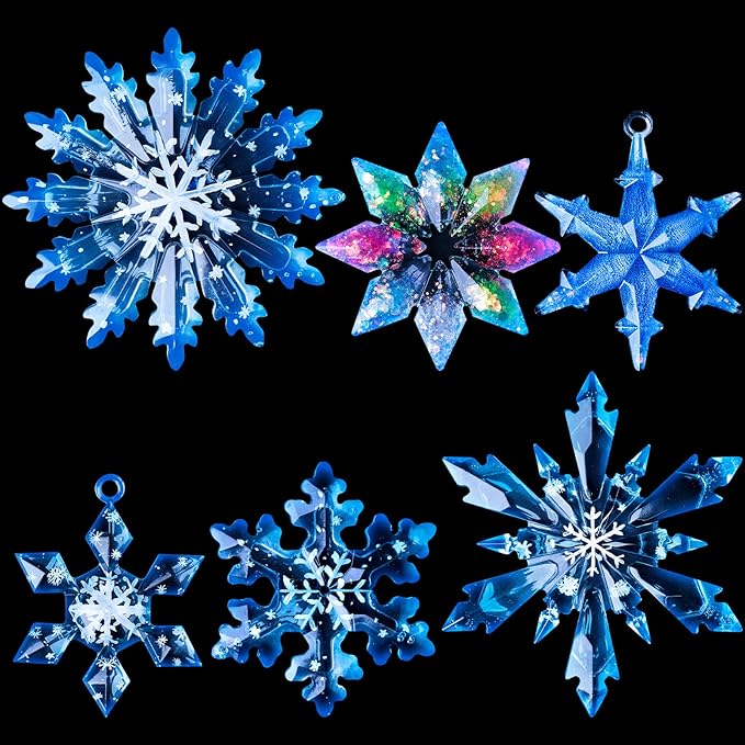 LET'S RESIN Christmas Resin Molds, 3D Ice Crystal Resin Ornament Molds by LETSRESIN
