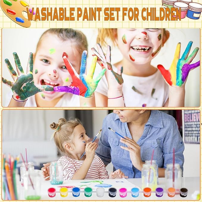 DUA MAIGA 210 Pcs Mini Acrylic Paint Set, 12 Colors Acrylic Paint Strips - Image 3