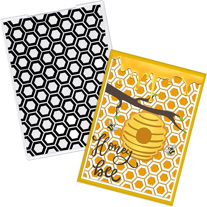 Threetols 3-D Textured Impressions Embossing Folder, Honeycomb Background by Threetols