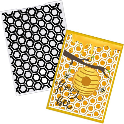Threetols 3-D Textured Impressions Embossing Folder, Honeycomb Background by Threetols