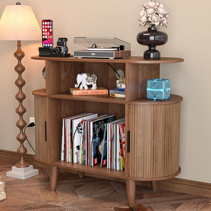 Large Round Record Player Stand - Image 2