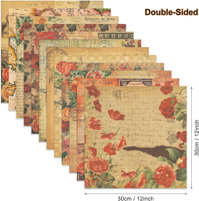 Vintage Scrapbook Paper 12 ×12 - Image 3