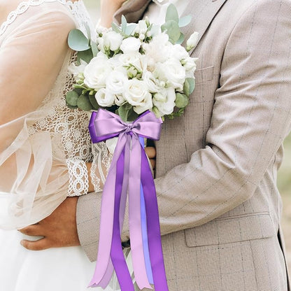 1 Inch Purple Satin Ribbons for Crafts, 6 Rolls Single-Faced Purple Assorted - Image 3