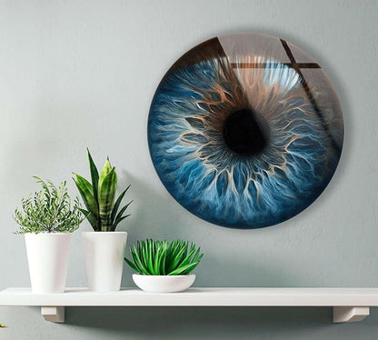 My Photostation.com 31.5'' Diameter Eye Round Blue Glass Wall Art Tempered - Image 7