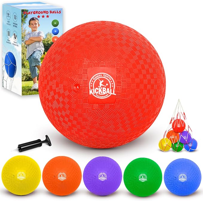 8.5 Inch Kickball Set, Dodgeballs 6 Pack, 12 Pack, Playground Balls by COAMZPARTY